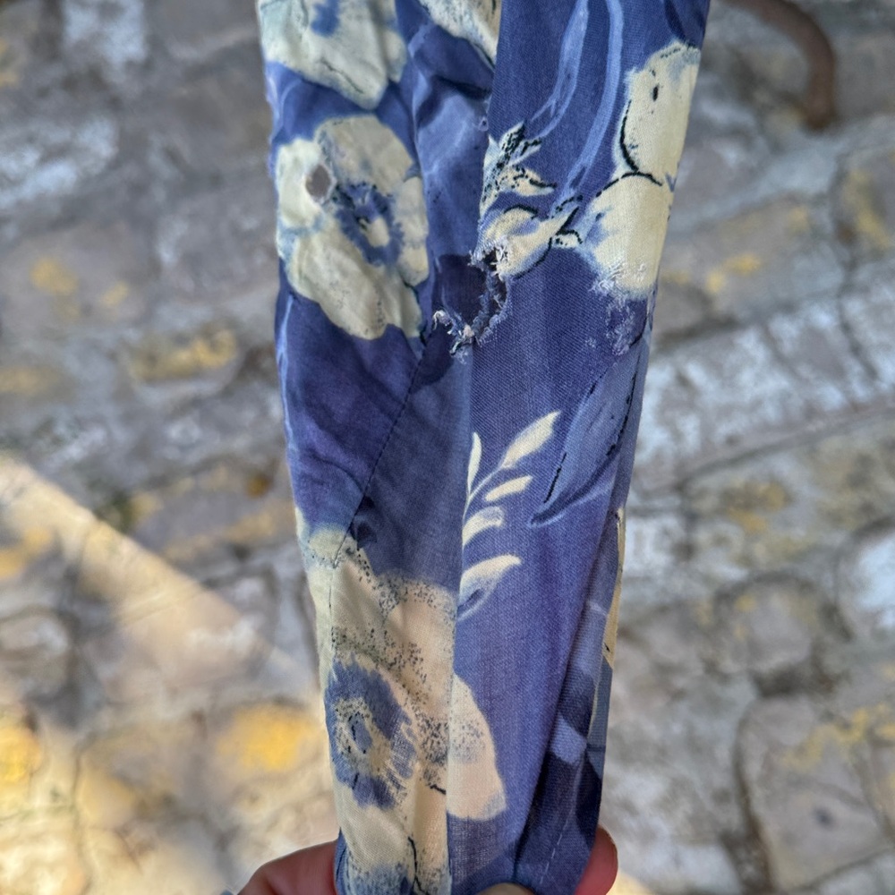 All that Jazz Blue and Yellow Floral Sleeveless Dress 8 w laces - Picture 7 of 7